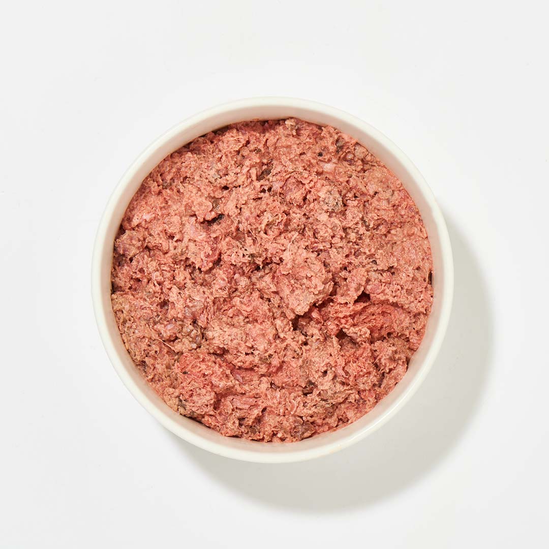Rinderpansen-Fleisch fein gewolft in 30 x 500 g Paketen mit verformter Verpackung