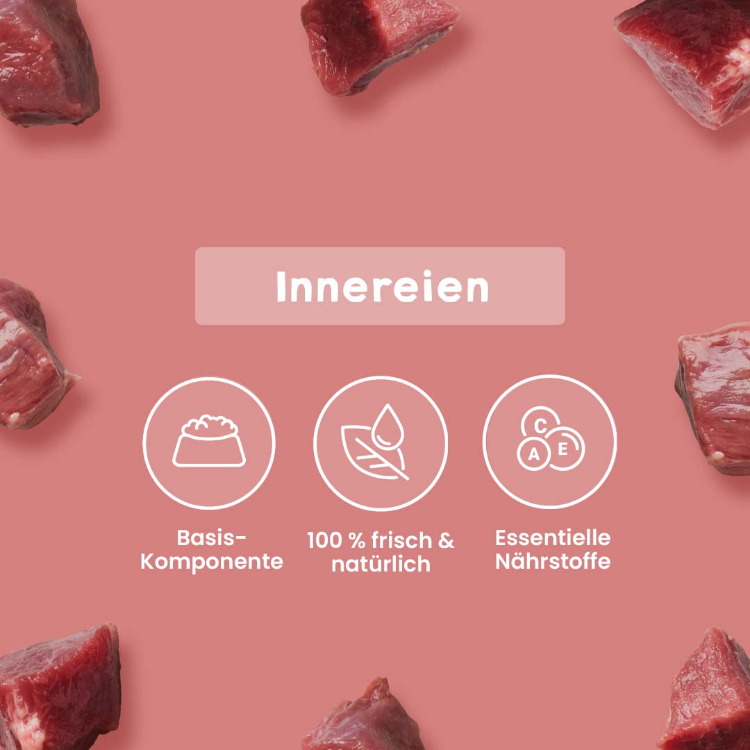 BIO Rinderblättermagen DE-ÖKO-034 in 500g, mager, probiotisch, natürlich, für Hunde und Katzen, Innereien, frisches Fleisch, essentielle Nährstoffe