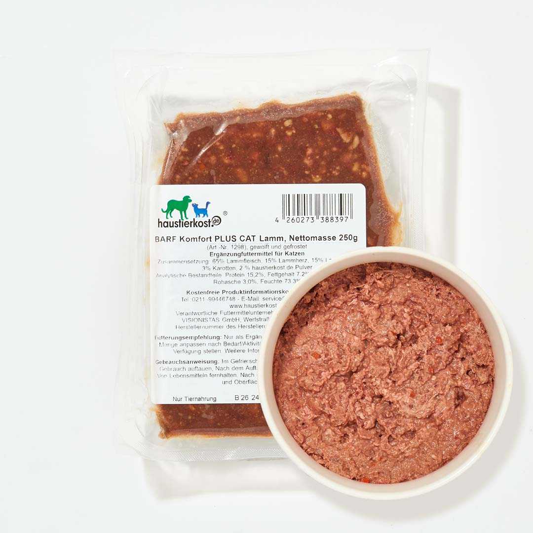 BARF Komfort PLUS CAT Lamm, 60 x 250 g - haustidepoterkost.com®