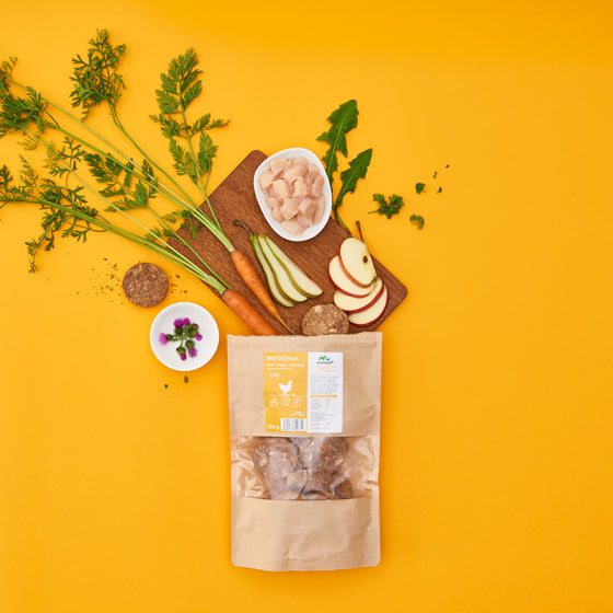 BARF2GO Komfort Plus Taler Kennenlernpaket, 3 x 150 g, Hundesnack, gefriergetrocknet, Huhn, Rind, Lamm, reisefreundlich.