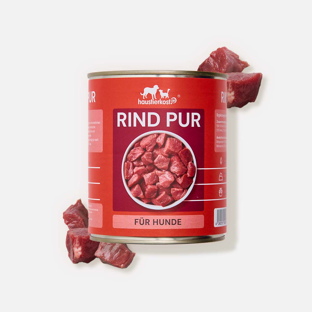 Dose mit 100% gegartem Rindfleisch für Hunde, ohne Zusätze, nachhaltige Reinfleischdose zur individuellen Futterzusammenstellung