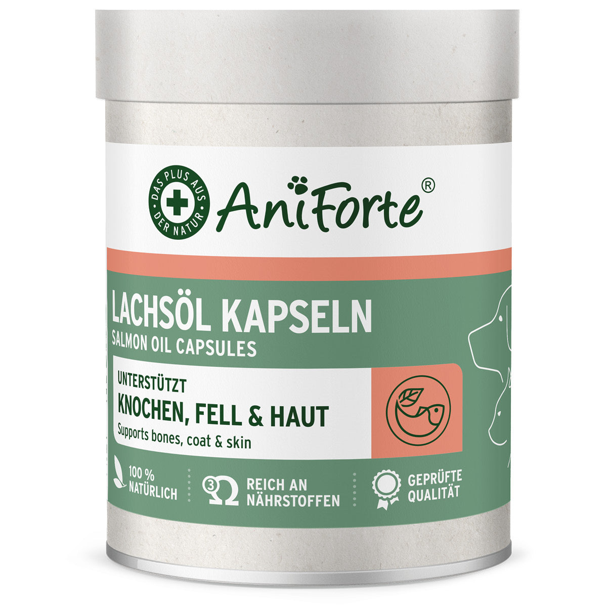 AniForte Lachsöl Omega-3 Kapseln 200 Stück für Haut, Fell und Immunsystem