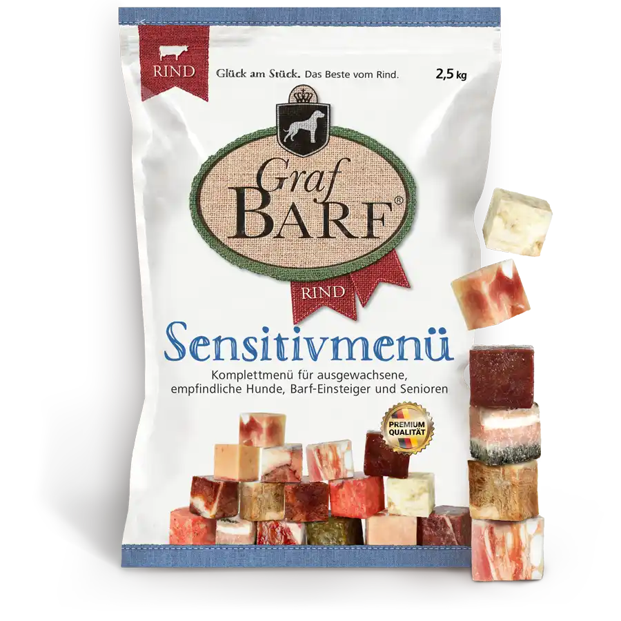 Graf Barf Sensitivmenü Rind schonendes, artgerechtes Hundemenü ohne Knochen
