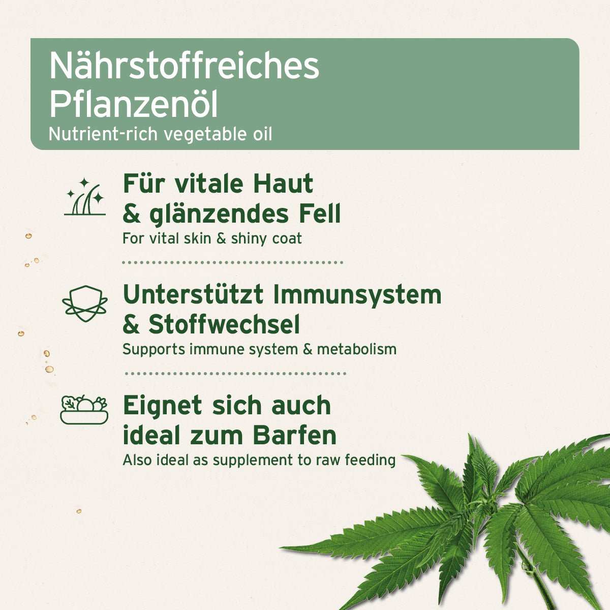 AniForte Bio Hanföl schonend kaltgepresst für Hunde, Katzen und Pferde, 250 ml