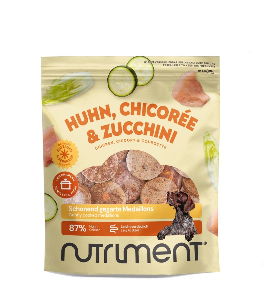 Nutriment Schonend gegarte Medaillons Huhn, Chicorée & Zucchini - haustidepoterkost.com®