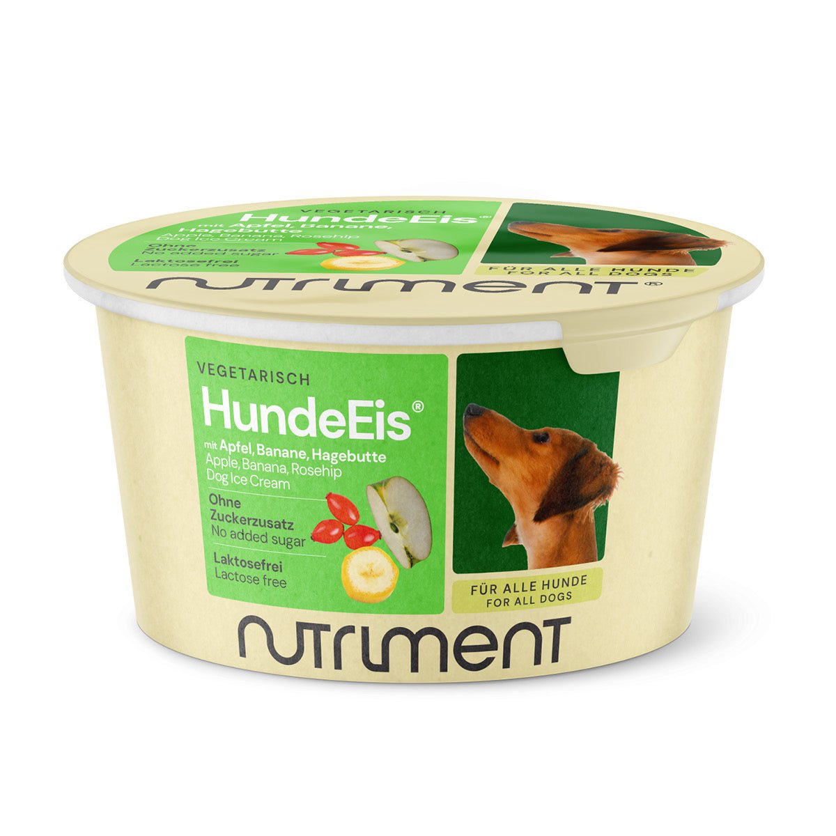 Nutriment HundeEis Apfel, Banane & Hagebutte - haustidepoterkost.com®
