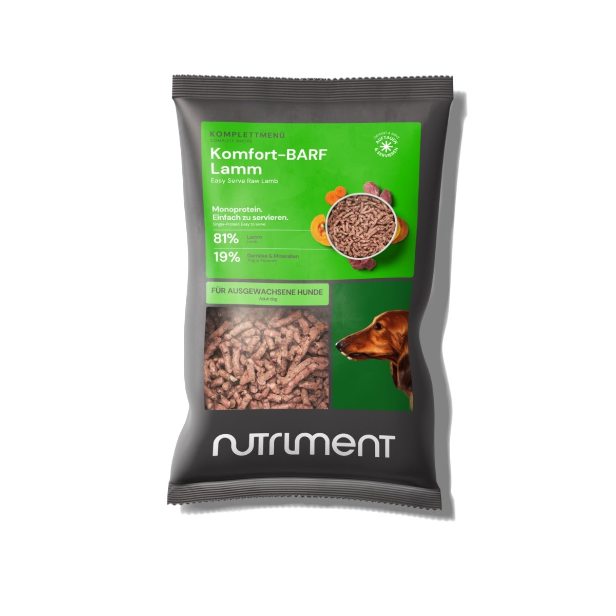 Nutriment Komfort-BARF Menü Lamm, Kürbis & Chicorée - haustidepoterkost.com®