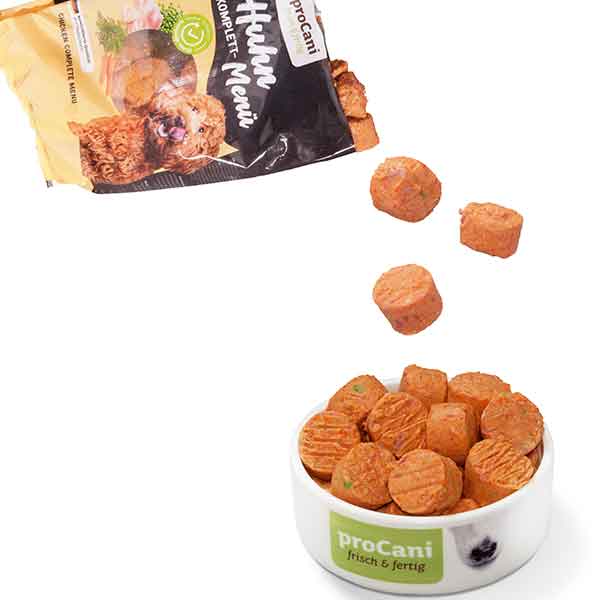 proCani Huhn-Menü-Nuggets - frisch & fertig - haustidepoterkost.com®