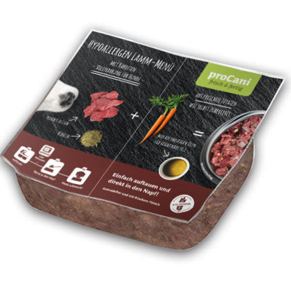 proCani Hypoallergen Lamm Komplettmenü - haustidepoterkost.com®