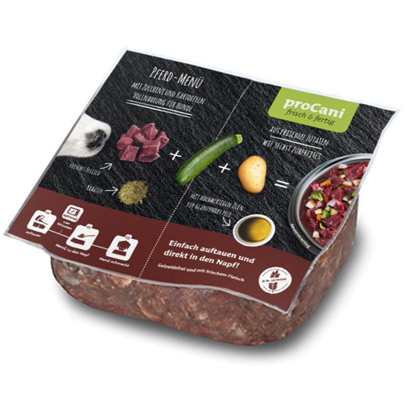 proCani Pferd Menü - frisch und fertig - haustidepoterkost.com®