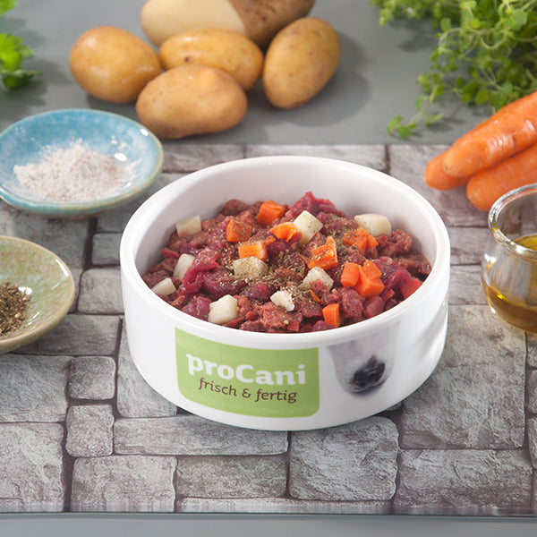 proCani Rind Menü - frisch und fertig - haustidepoterkost.com®