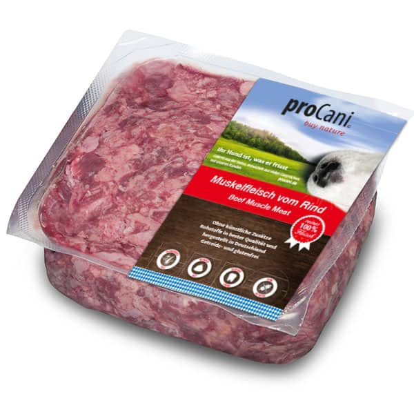 proCani Rindfleisch pur 100% Muskelfleisch - haustidepoterkost.com®