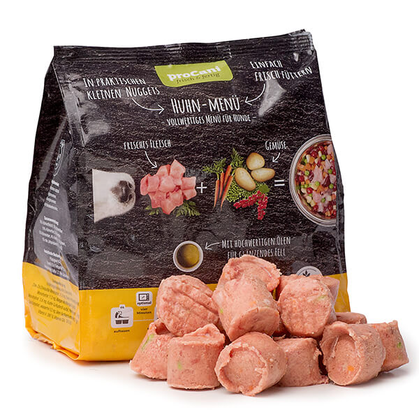 proCani Huhn Komplettmenü Nuggets 480g - haustidepoterkost.com®