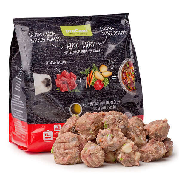 proCani Rind Komplettmenü Nuggets 480g - haustidepoterkost.com®
