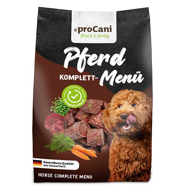 proCani Pferd-Menü-Nuggets - frisch & fertig - haustidepoterkost.com®