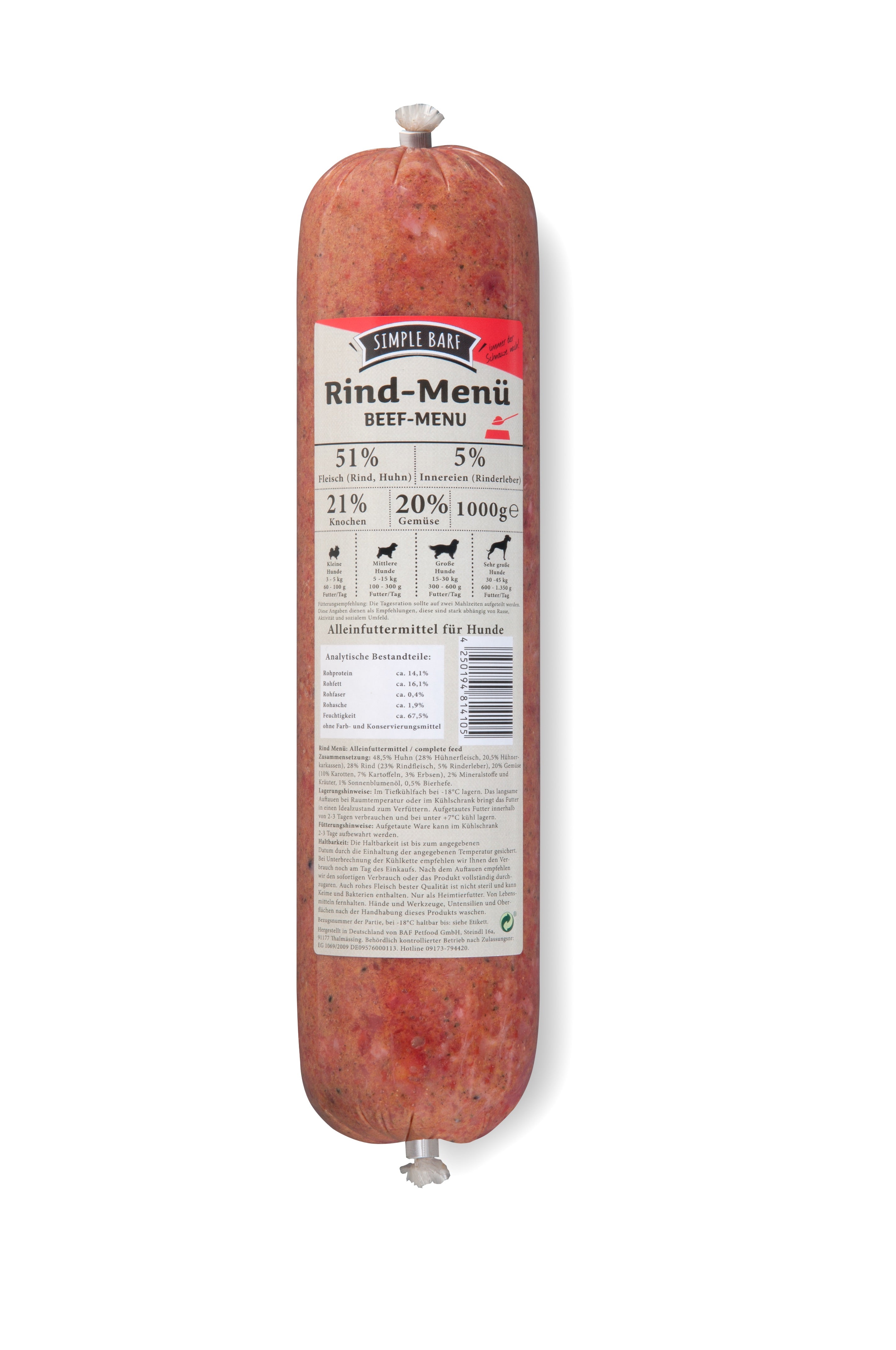 simple BARF Rind-Menü - haustidepoterkost.com®