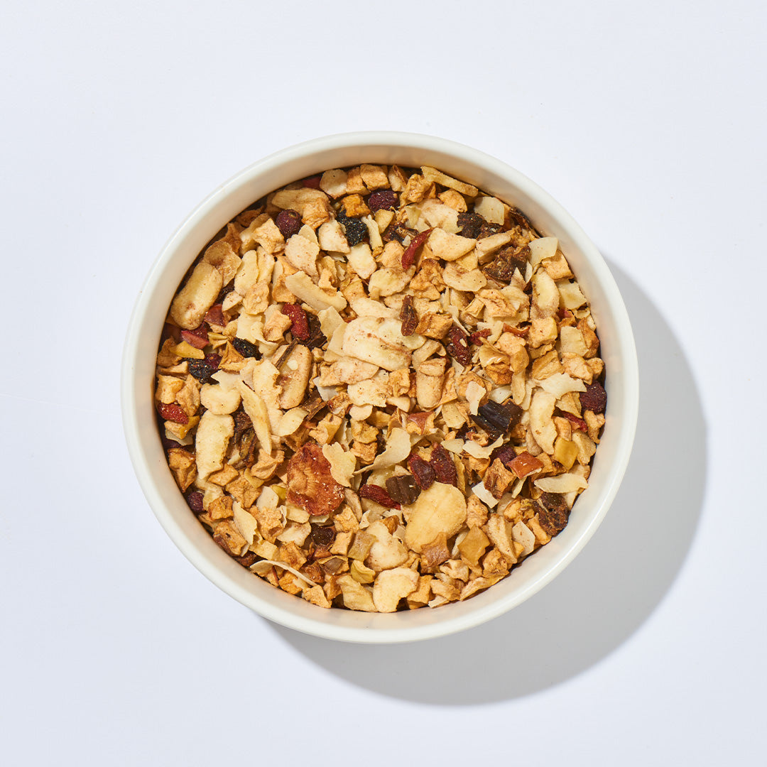 Früchte Mix mit Apfel, Banane und Kokos, getreide- und gemüsefreier Snack für Frischfleischfütterung, 500 g Schale
