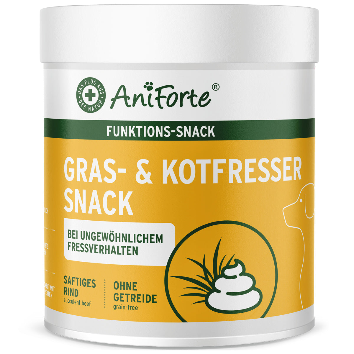 AniForte® Gras- & Kotfresser Snack für natürliche Hunde-Verdauung mit saftigem Rinderpansen und Kräutern