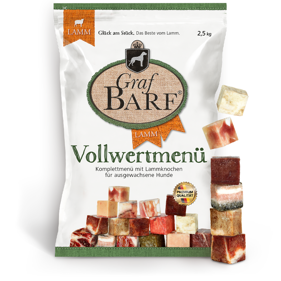 Graf Barf Vollwertmenü Lamm Hundefutter naturbelassen und ausgewogen